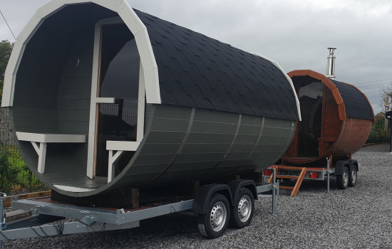 Luxury Barrel Sauna 3.5m on Trailer